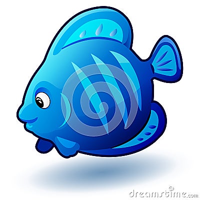Cute cartoon small fish. Vector clip art illustration with simple gradients. Vector Illustration
