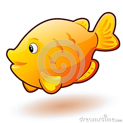 Cute cartoon small fish. Vector clip art illustration with simple gradients. Vector Illustration