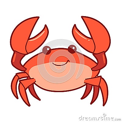 Cute cartoon smiling crab Vector Illustration