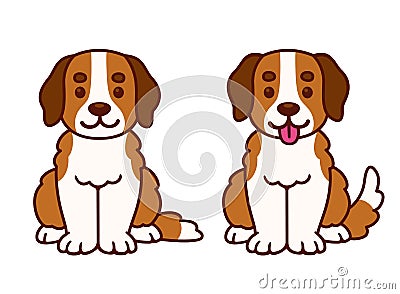 Cute cartoon St Bernard puppy Vector Illustration