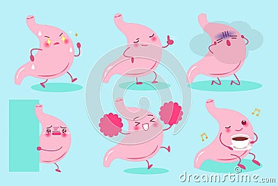 Cute cartoon stomach Vector Illustration