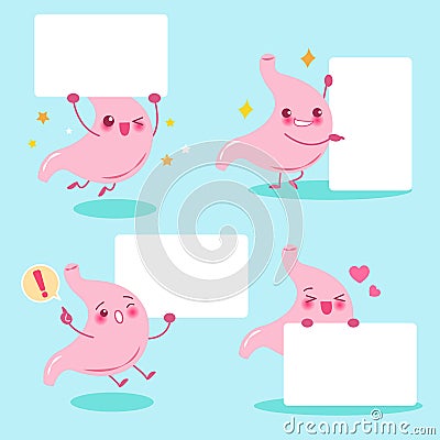 Cute cartoon stomach Vector Illustration