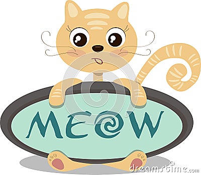 Cute cartoon surprised ginger cat Cartoon Illustration