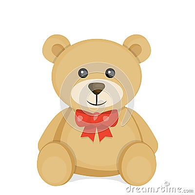 Cute cartoon teddy bear. Vector Illustration