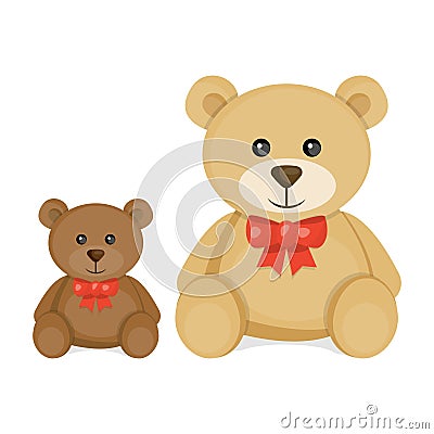 Cute cartoon teddy bears. Vector Illustration