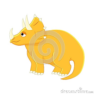 Cute cartoon triceratops. Vector illustration of dinosaur Vector Illustration