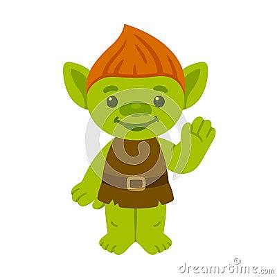 Cute cartoon troll Vector Illustration