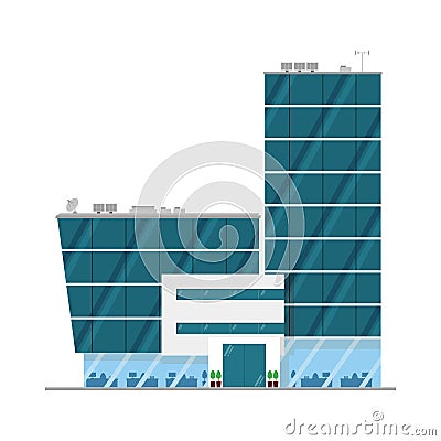 Cute cartoon vector illustration of an office building Vector Illustration