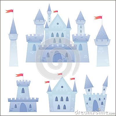 Cute cartoon vector medieval castle Vector Illustration