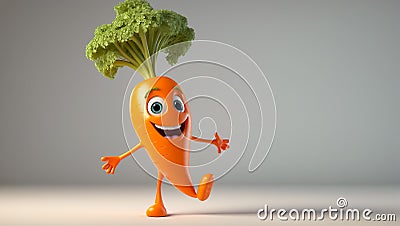 cute cartoon vegetable carrot emotion design poster Stock Photo