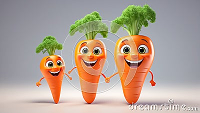 cute cartoon vegetable carrot emotion design Stock Photo