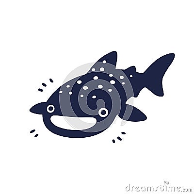 Cute cartoon whale shark Vector Illustration