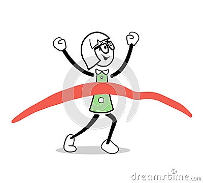 Cute cartoon winning a race Vector Illustration