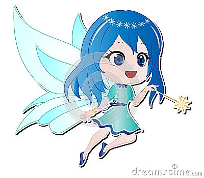 Cute Cartoon Winter Fairy Stock Photo