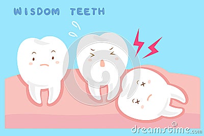 Cute cartoon wisdom teeth Vector Illustration