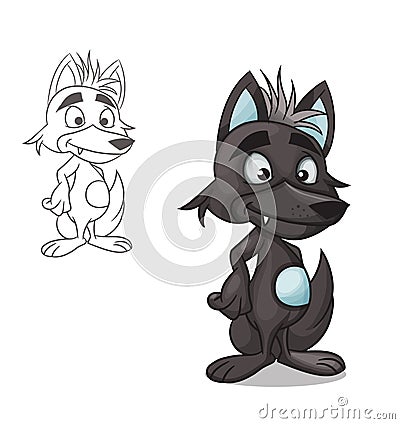 Cute Cartoon Wolf Royalty Free Stock Photography - Image: 34666197