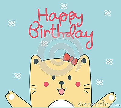 Cute cat birthday card Stock Photo