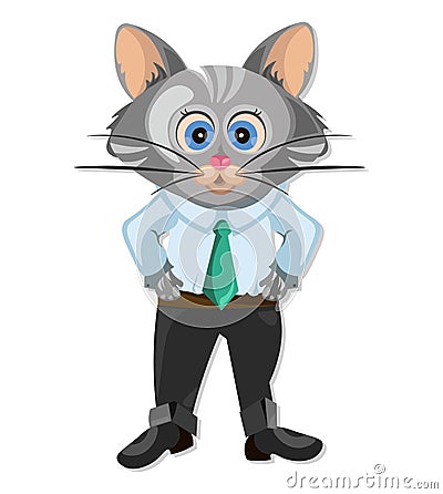 Cute Cat cartoon character animation Vector illustration Vector Illustration