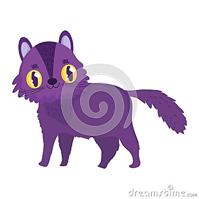 Cute cat cartoon feline character pets Vector Illustration