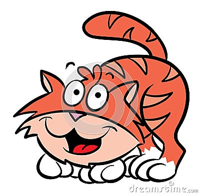 Cute cat cartoon illustration Vector Illustration