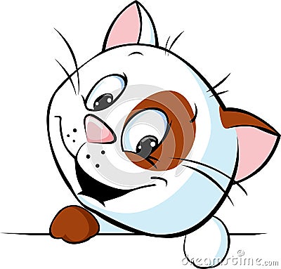 Cute cat cartoon peeking - vector Vector Illustration