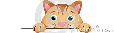 Cute cat peeking Vector Illustration