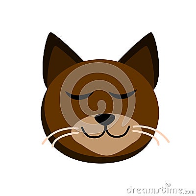 Cute cat portrait. Cartoon vector illustration of a domestic cat. Design for baby clothes, cards, poster, textile, print Cartoon Illustration