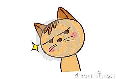 Cute Cat Sticker. Stock Photo