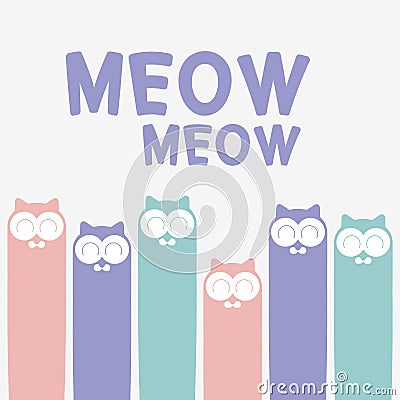 Cute cats Vector Illustration