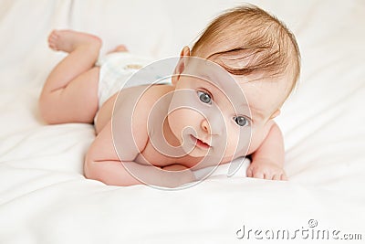 Cute caucasian baby Stock Photo