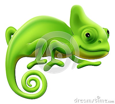 Cute Chameleon Illustration Vector Illustration