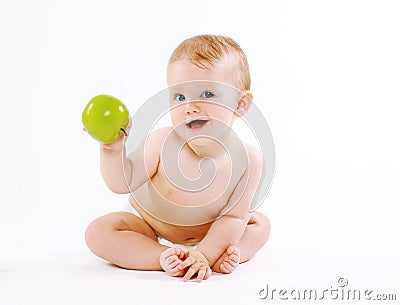 Cute charming smiling baby Stock Photo