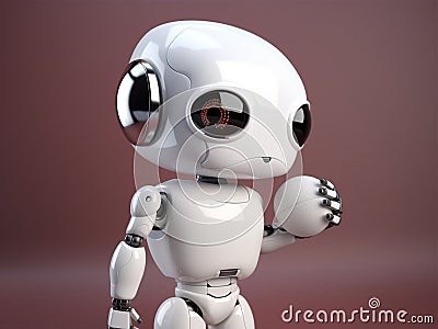 Cute chatbot talking, chatgpt, AI robot, artificial intelligence, machine learning with ball hand generative AI Stock Photo