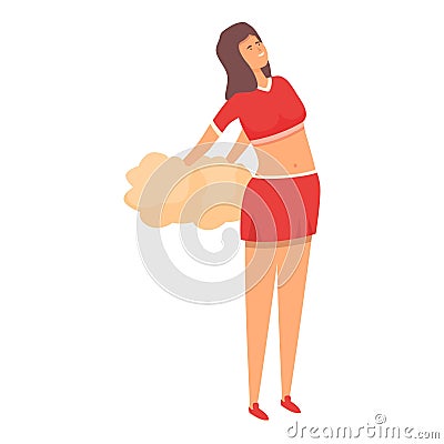 Cute cheerleader icon cartoon vector. Girl leader Vector Illustration