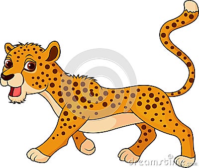 Cute cheetah cartoon Vector Illustration