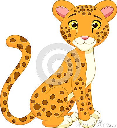 Cute cheetah cartoon Vector Illustration