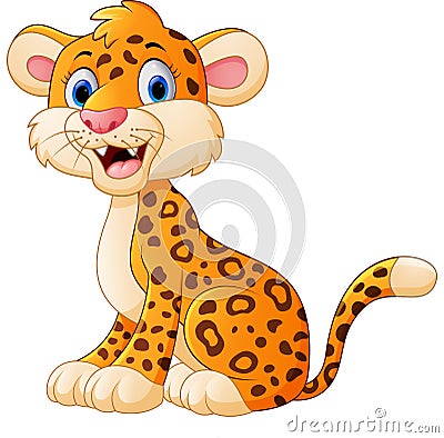 Cute cheetah cartoon Vector Illustration