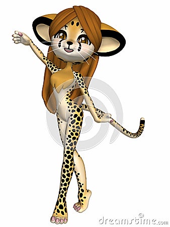 Cute Cheetah - Toon Figure Stock Photo