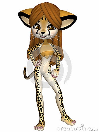 Cute Cheetah - Toon Figure Stock Photo