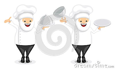Cute chef characters. Vector Illustration