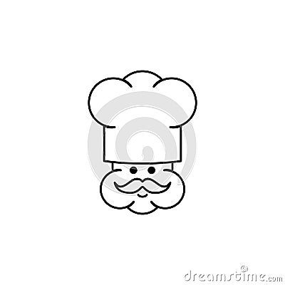 Cute chef outline icon. Stock Photo