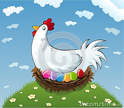 Cute chicken Vector Illustration