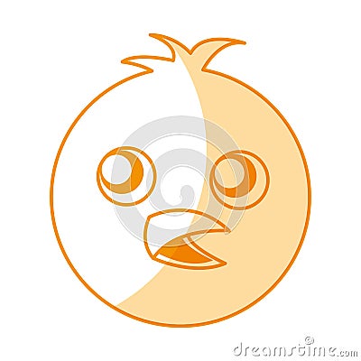 Cute chicken character icon Vector Illustration