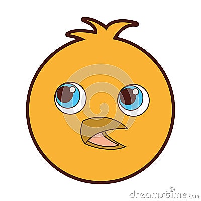 Cute chicken character icon Vector Illustration