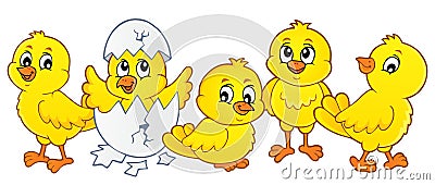 Cute chickens topic image 1 Vector Illustration