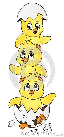 Cute chickens topic image 4 Vector Illustration