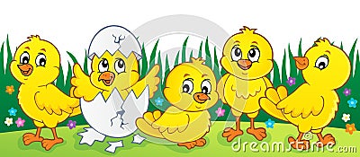 Cute chickens topic image 2 Vector Illustration