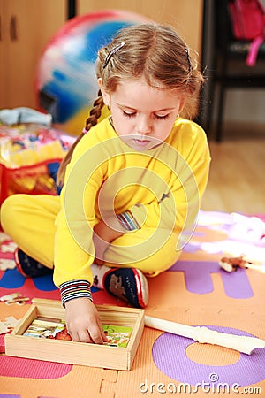 Cute child playing Stock Photo