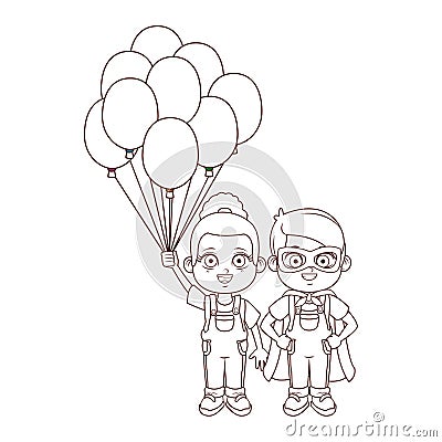 Cute children cartoon Vector Illustration