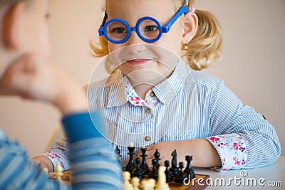 Cute children playing at home Stock Photo